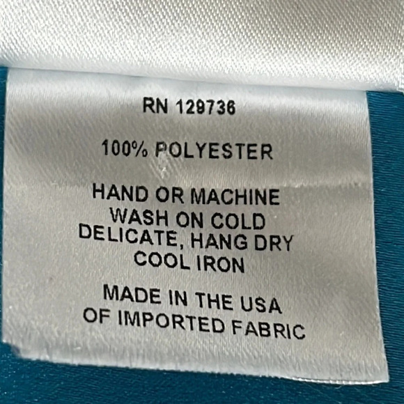 Finley Jenna Long Sleeve Satin Tiered Blouse in Turquoise - Size Small - Picture 6 of 10